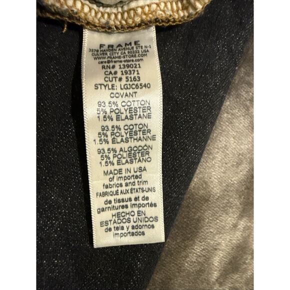 Frame Le Garcon Cropped Jeans Blue Cotton Size 28 - Picture 9 of 13